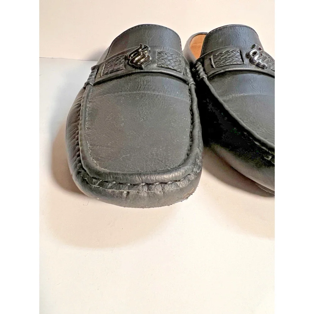 Rocawear Men's Black Comfort Cushioned Slip-On Loafers Diamond Pattern Size 10.5